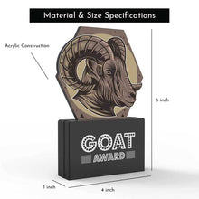 Load image into Gallery viewer, GOAT Award